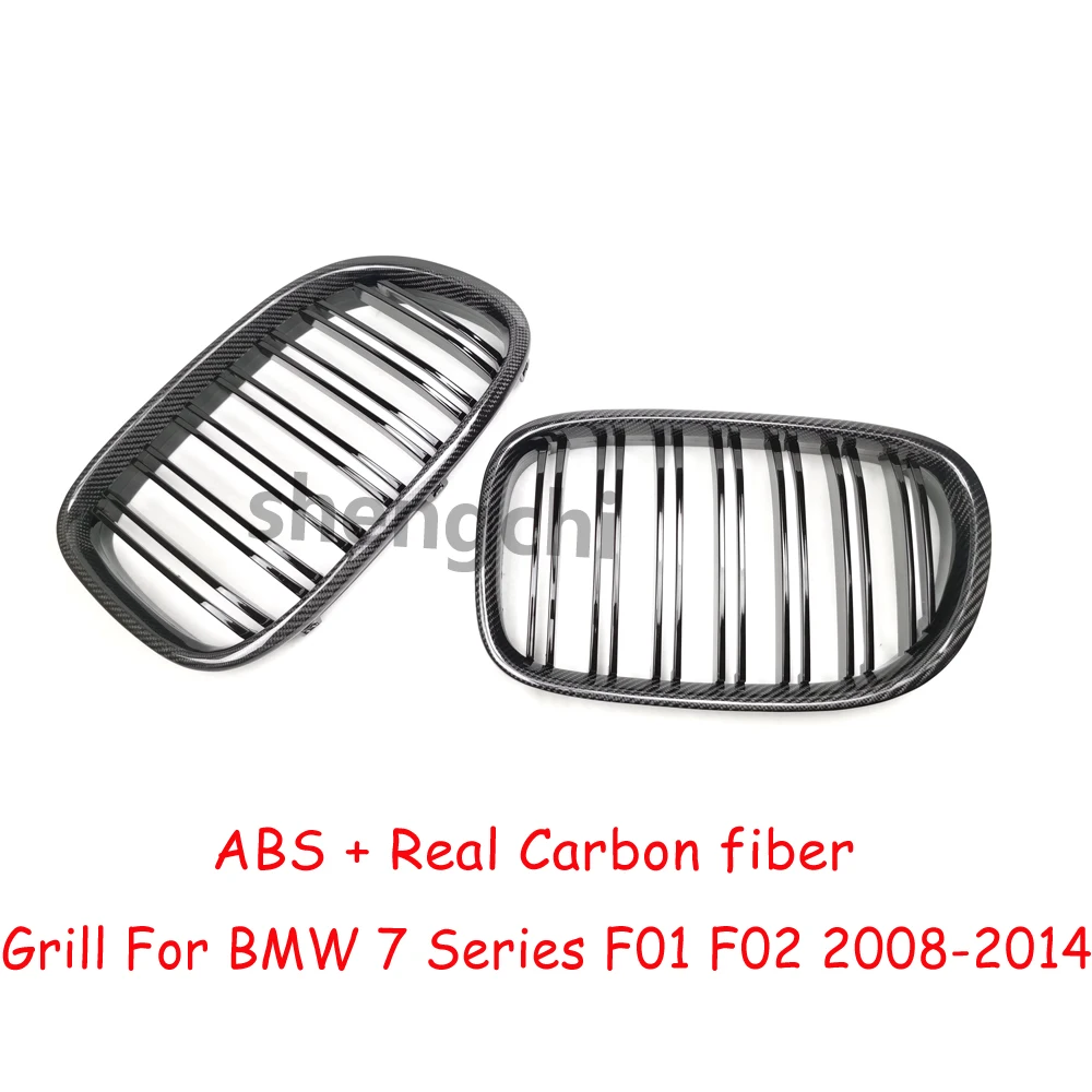 F01 F02 Real Carbon Fiber Front Bumper Grilles For BMW 7 Series F01 F02 F03 F04 730i 740i 750i 760i Racing Grills 2008-2014