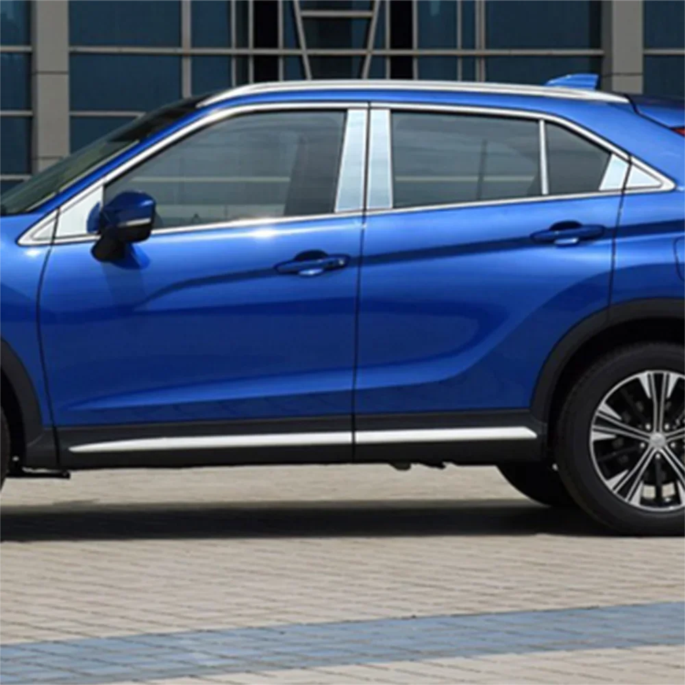 

For Mitsubishi Eclipse Cross 2018-2022 Window Pillar Decorative Protection Strip 3D Sticker Trim Exteriors Stainless Steel 14pcs