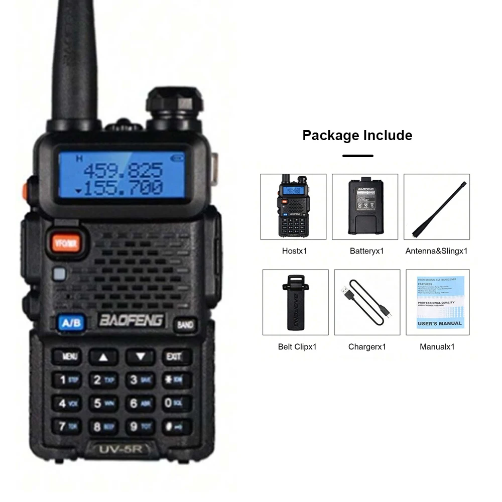Baofeng UV-5R USB Lange Afstand Dual Band Ham Amateur Met Vhf Uhf Fm CB 128CH 2200mAh draagbare handheld lange afstand tweewegradio