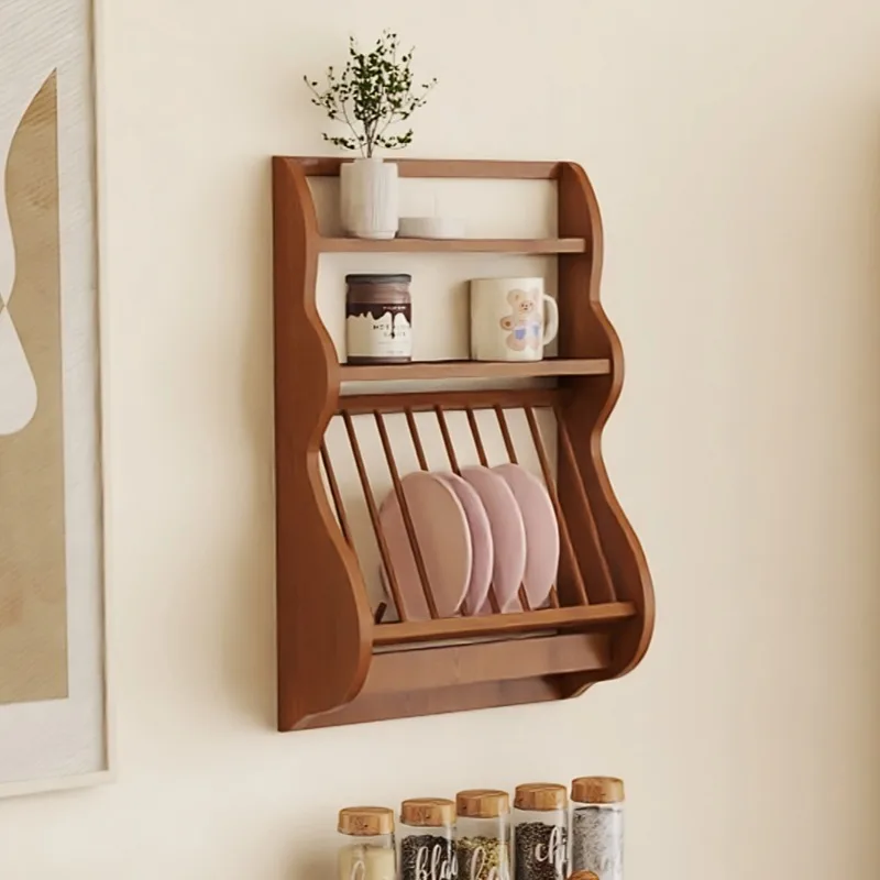 رف عرض عتيق من الشمال، رف أدوات المائدة، الرف، ديكور منتج جديد مموج، خزانة معلقة في القرون الوسطى، رف مثبت على الحائط #3