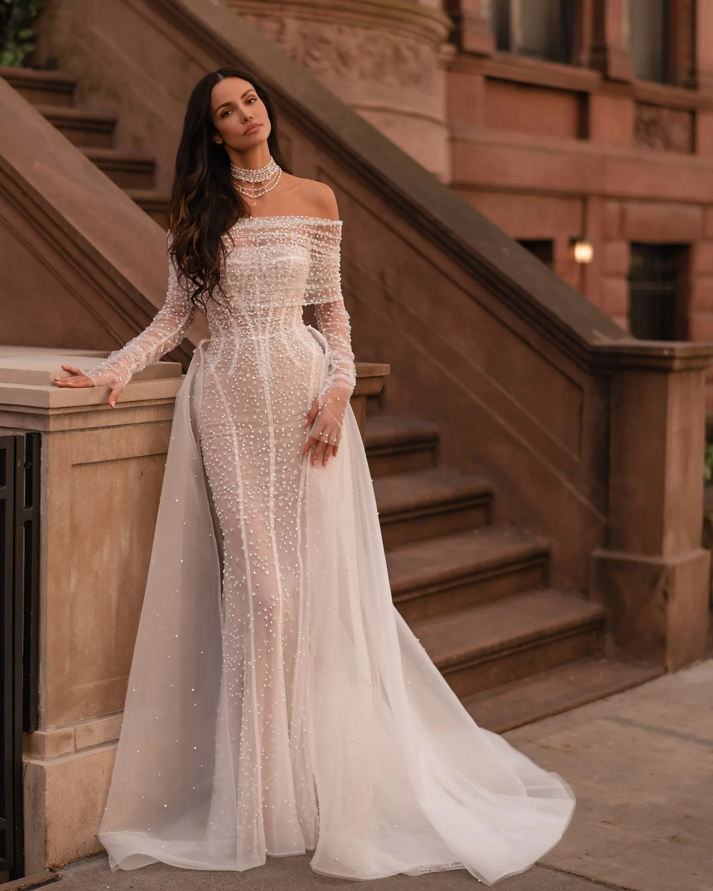 Wedding Dress 2025 Luxury Vestidos De Novia 2 En 1 Desmontable Vestido Sirena Manga Larga Bespoke Curvy Abiti Da Sposa Trouwjurk