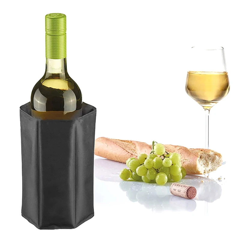 Wine Cooler Sleeve Freezer Sleeve Wine Bottle Cooling Sleeve Champagne Instant Cooling for Barbecue Camping Outdoor Party