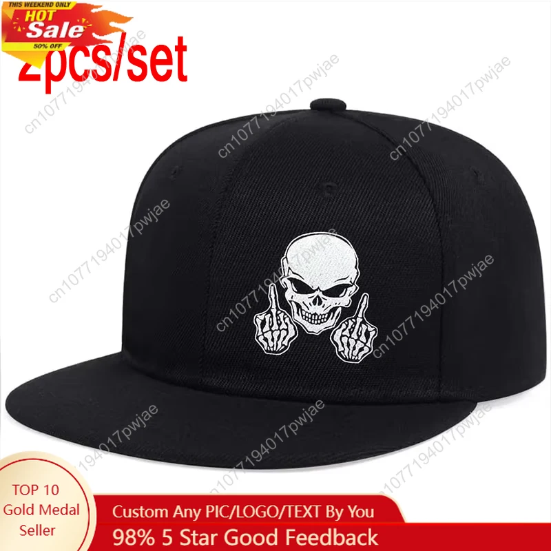 

Unisex Skeleton Finger Embroidery Hip-hop Hats Spring Autumn Outdoor Adjustable Casual Baseball Caps Sunscreen Hat