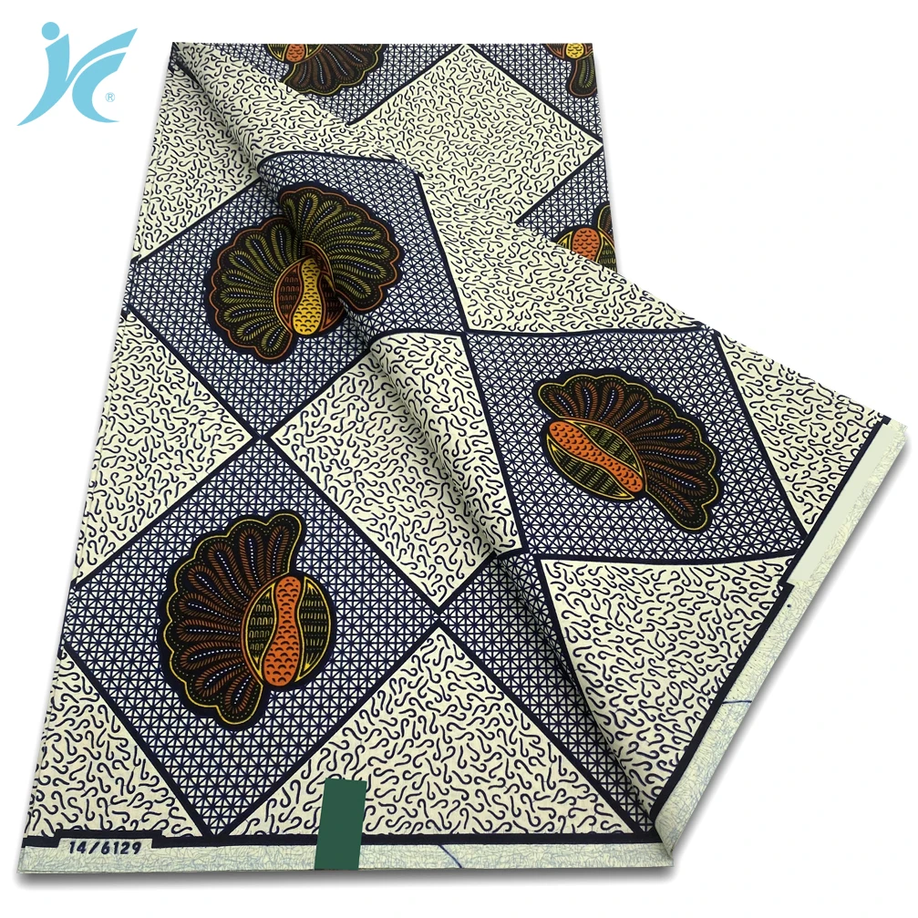 

Premium Cotton Dutch Hollandais Block Print Fabric High Quality Veritable Real Wax Guaranteed African Wax Tissu Pagne Women Sew