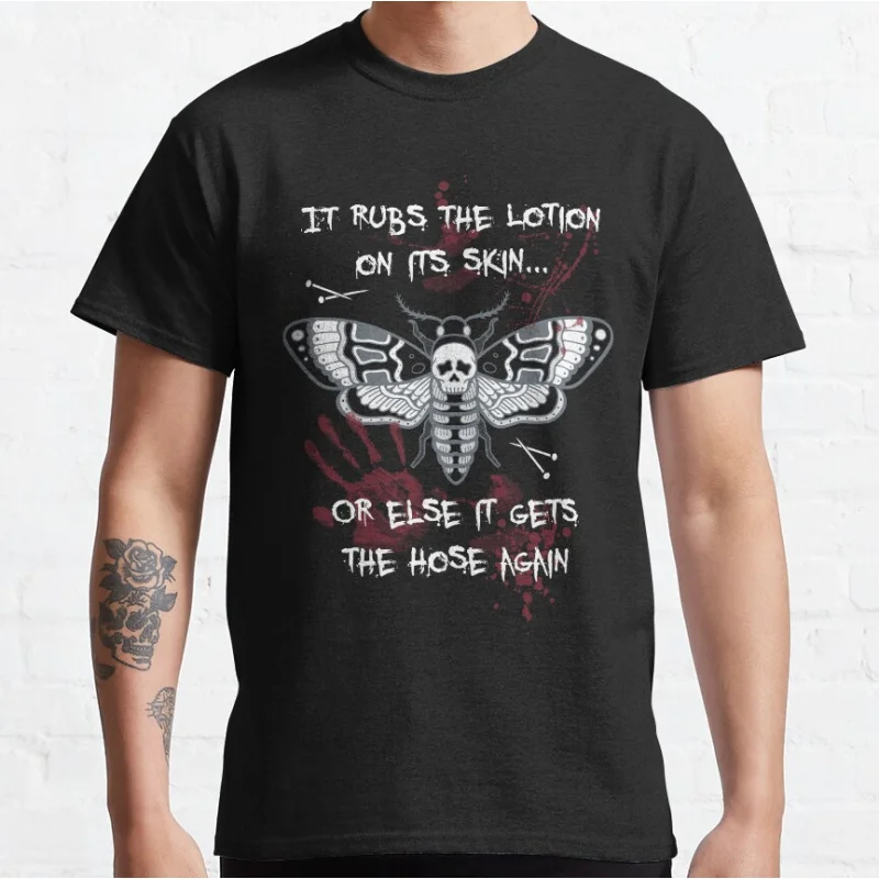 Get's the Hose - Death's Head Moth Horror moive tops The Silence of the Lambs scary film hannibal Graphic T Shirts large size