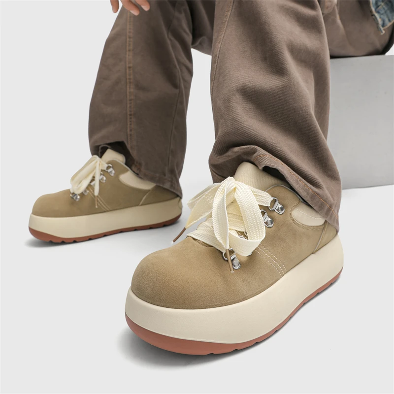 

Износостойкие дышащие удобные мужские туфли на толстой подошве, увеличивающие рост, новые универсальные нишевые модные трендовые спортивные туфли для доски