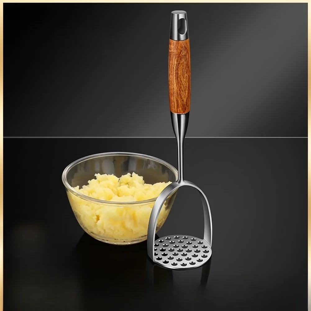 Stainless Steel Potato Masher with Solid 304 Construction Rosewood Handle and 37 Holes for Smoother Mashed Potatoes and Purees 5