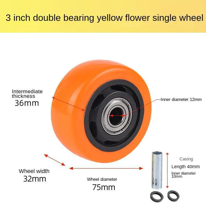 4 Pcs 3/4/5 Inch Heavy Duty Single Wheel - Double Ball Bearings, Smooth Rolling & Wear-resistant Trolley Caster