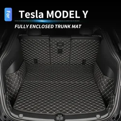 Almohadilla de almacenamiento para maletero de coche, alfombrilla protectora inferior, embellecedor de decoración de cuero, accesorios para Tesla Model Y