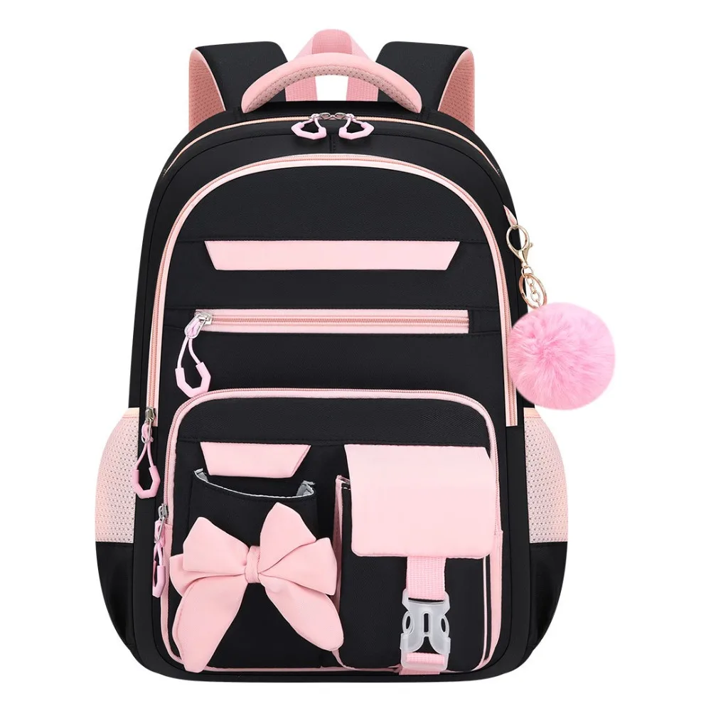 3PCS Cartoon Backpack,lunch Bag,Pencil Case Set Oxford Cloth Waterproof Bow-knot Schoolbag Set Lightweight Large Capacity