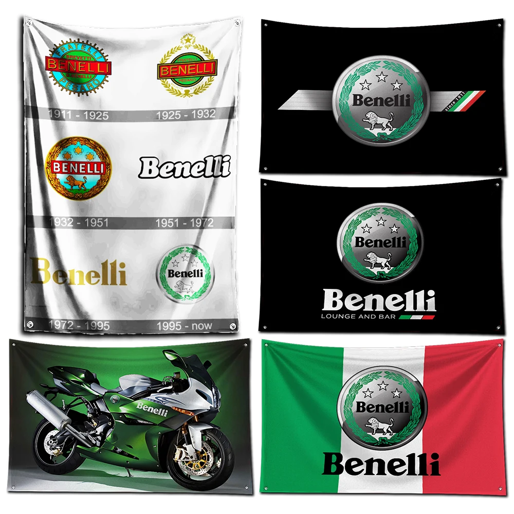 

3x5 Ft Motorcycle B-benellis Flag Polyester Digital Printing Banner for Garage Wall Art Out Door Decoration With Brass Grommets