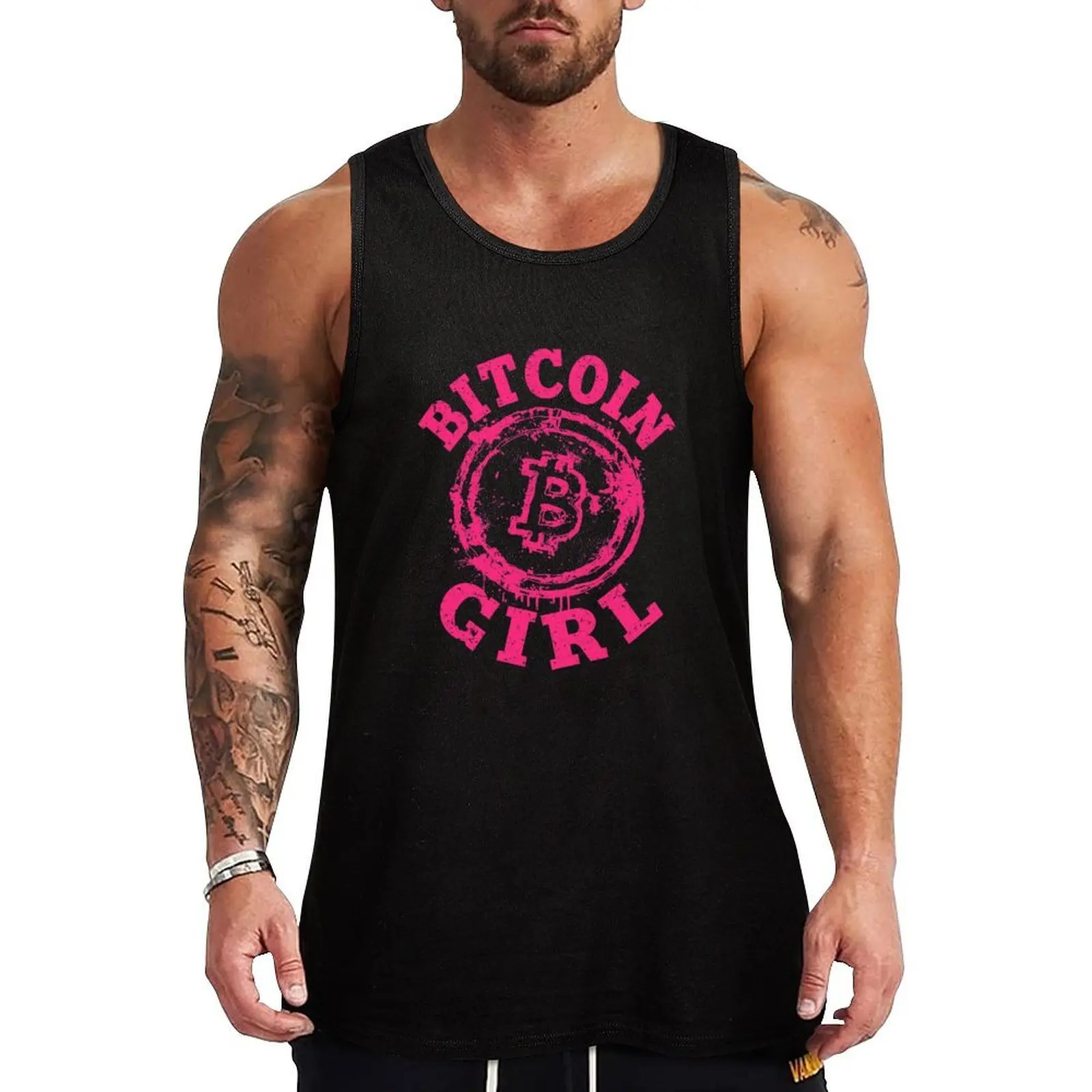 

Bitcoin Girl Tank Top cute tops men clothing sleeveless shirt man gym sleeveless man shirts