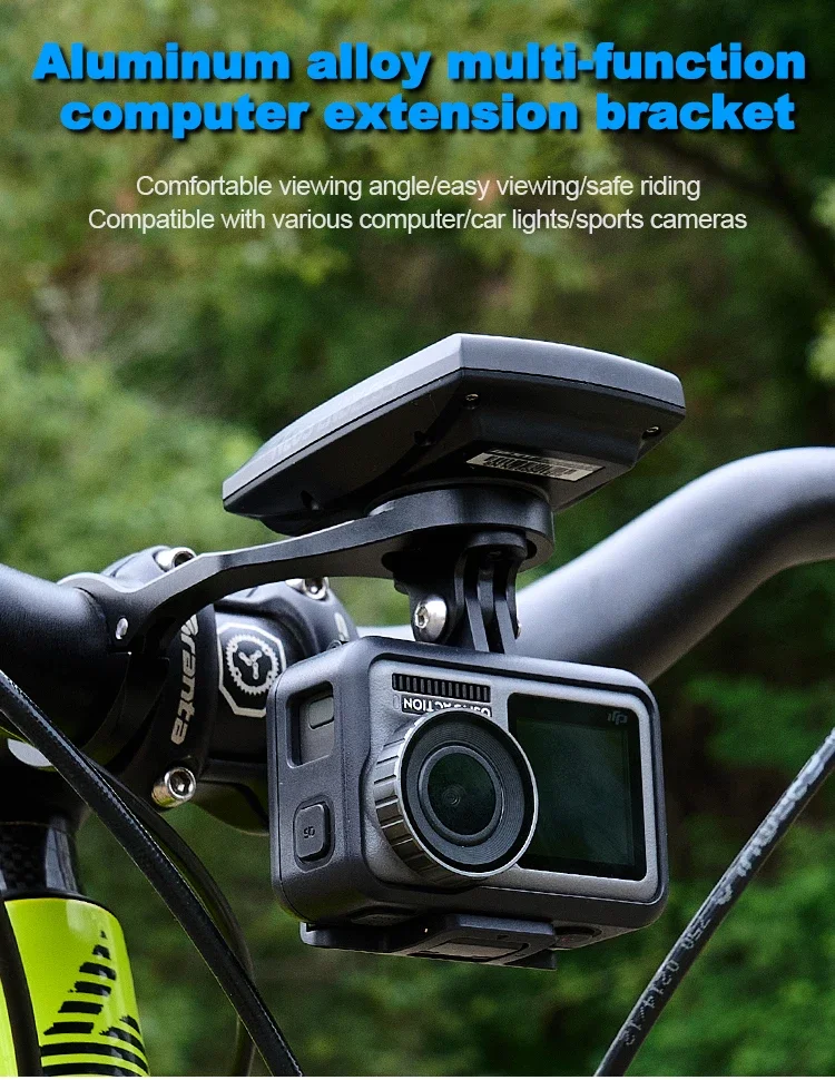 GITO Erweiterte Vorderlenkerhalterung für MTB-Fahrradcomputer, Rennrad-Bryton-Halterung, Garmin-Halter für Igpsport, Wahoo, Cateye Zubehör – Detail 1