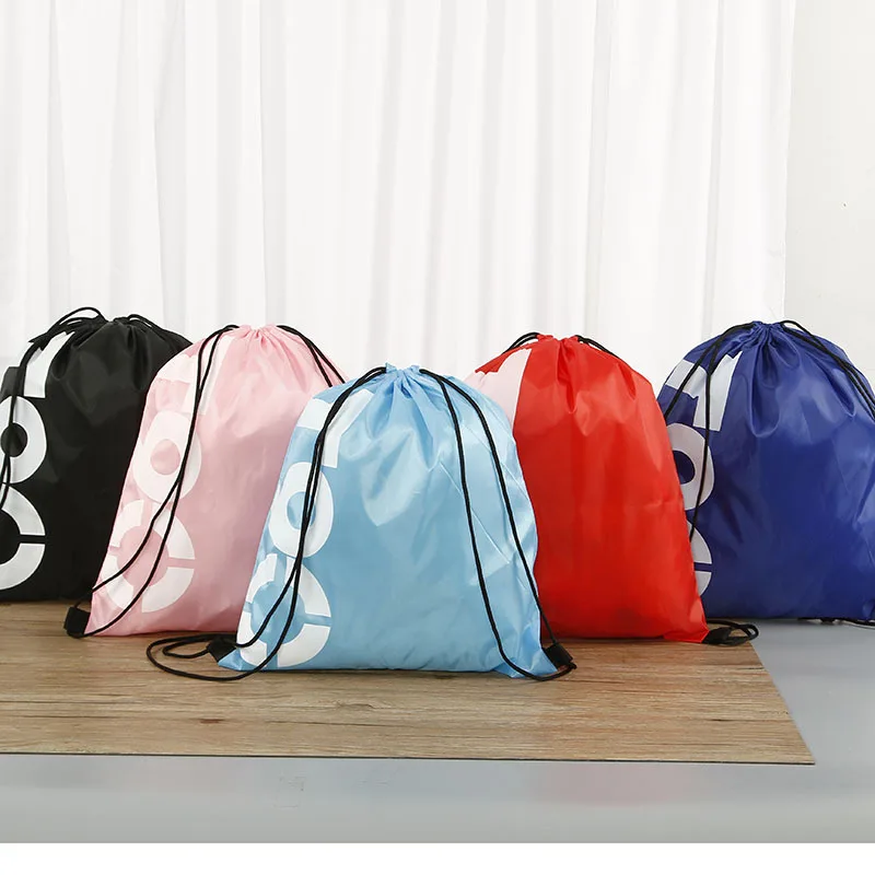 

210D Polyester Drawstring Bag With Own Logo Printing MOQ 100 PCS