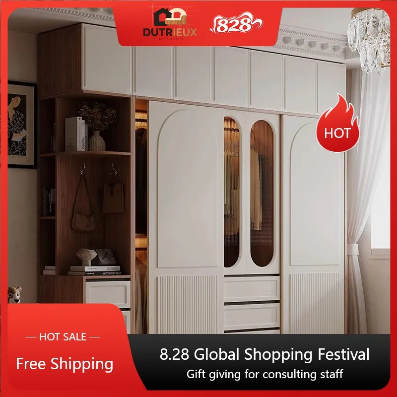Customized Wood Adults Wardrobe Closet Top Cabinet Space Saving Wardrobe Closet Bedroom Wooden Armarios De Ropa Home Furniture