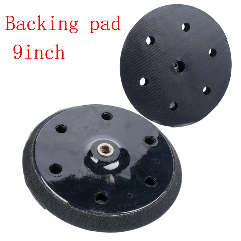 9 Inch Backing Pad With 6 Holes For Orbital Drywall Sander Sanding Disc Holder Replacement Accessory Face Black
