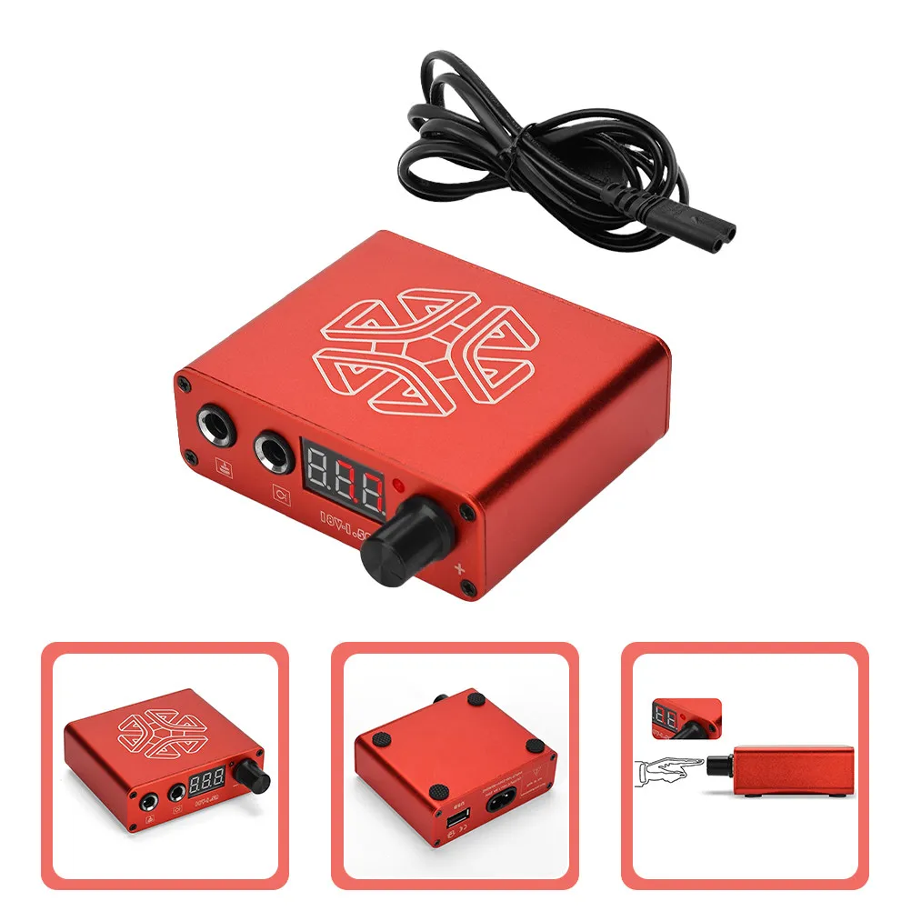

Power Voltage Regulator Tattooing Machine Us Plug High Grade Aluminum Alloy Stable Performance LED Display USB Output Tattoos