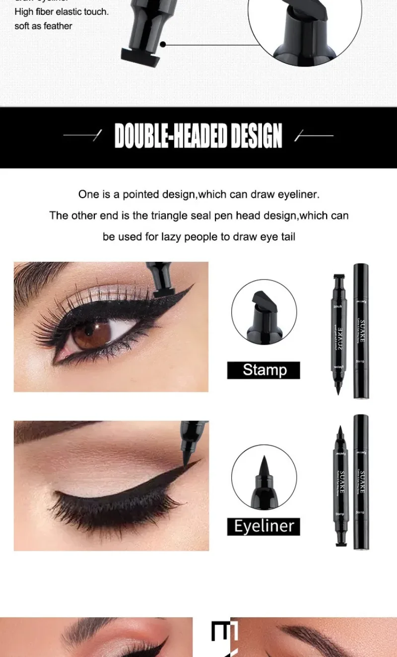 2er-Set Gel-Eyeliner Mit Faltbarem Stempel – Für Perfekte Cat-Eyes, Wasserfest & Wischfest, Ideal Für Anfänger (schwarz + Braun)