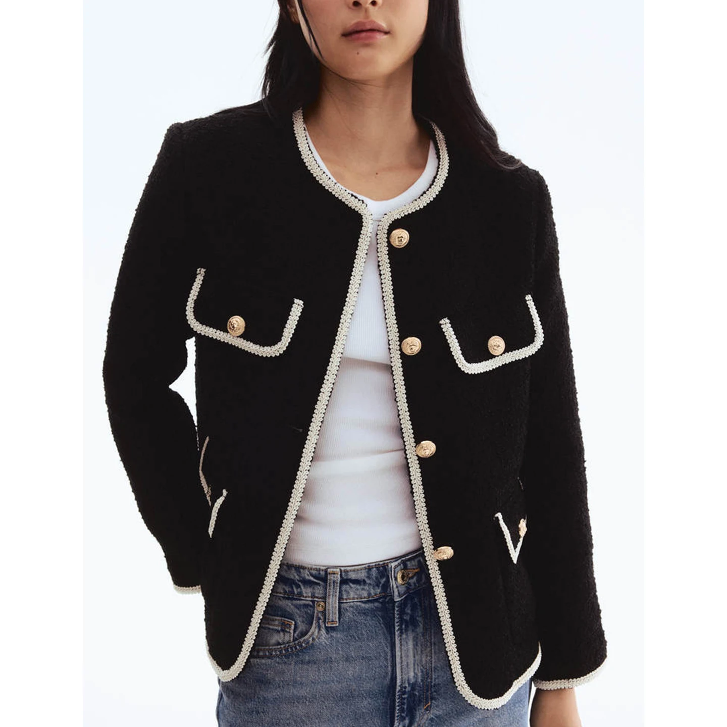 

Осеннее новое женское модное контрастное цветное украшение, длинное пальто Sve Circle Fce Jaet Stand Fit ort Coat