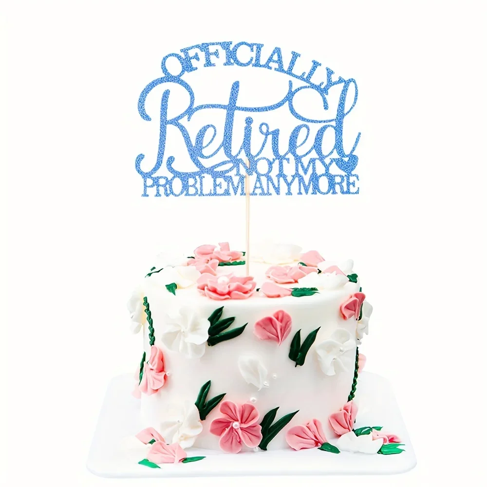 1PC Official Retirement Cake Top - Unique Happy Retirement Decoration - Paper Material, Legendary Retired Theme,