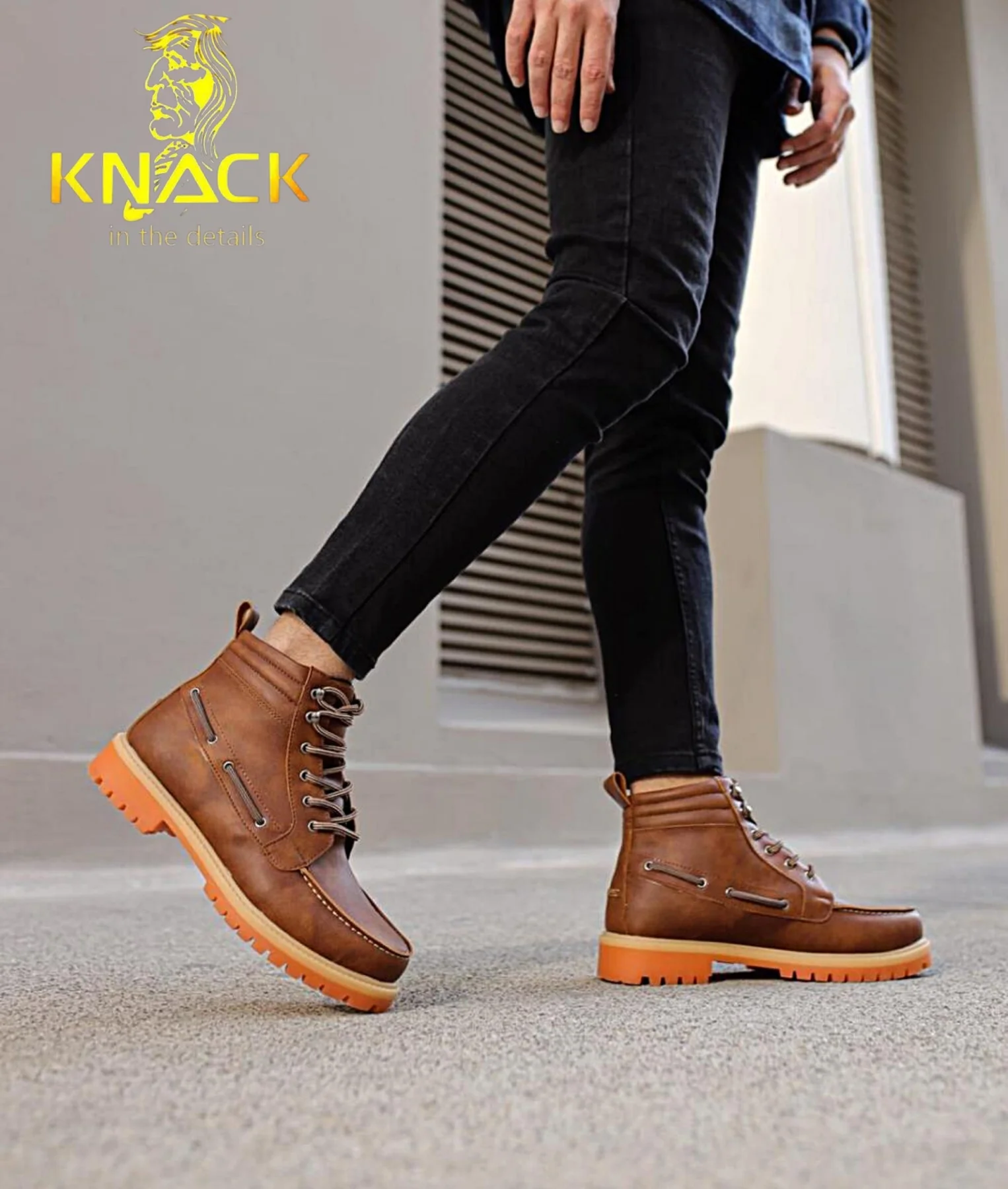 Knack Men's Winter Boots Casual Stylish Hot Men's Ankle Boots Oversized Man Boots Chelsea Leather Men's Boots