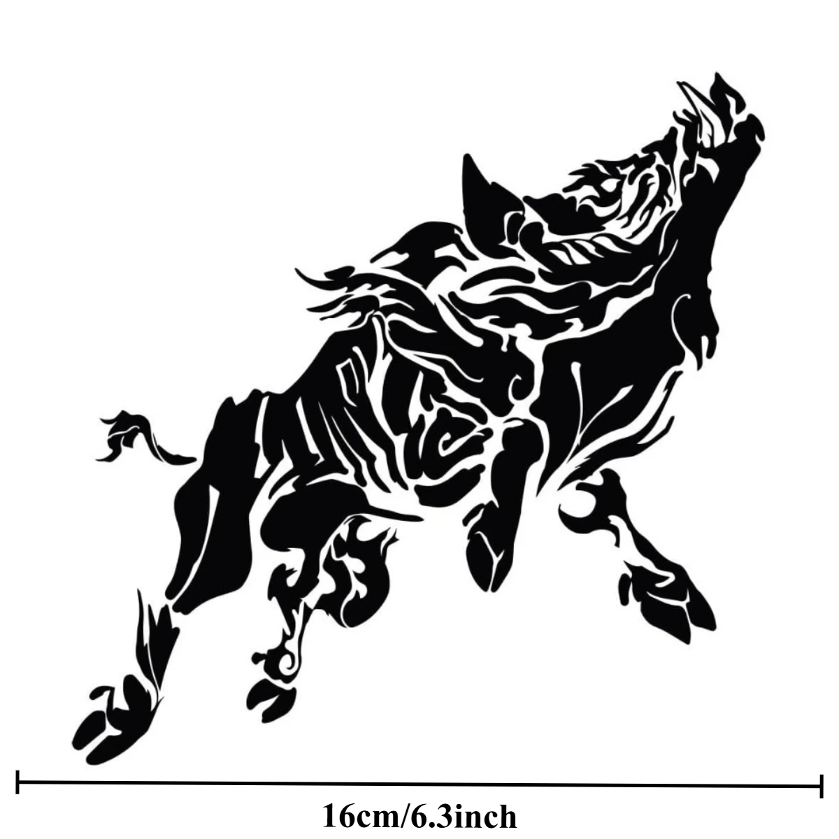 Right-Facing Wild Boar Vinyl Sticker, White Tribal Cut-Out Decal, Waterproof Weatherproof For Car, Motorcycle & Offroad Vehicle