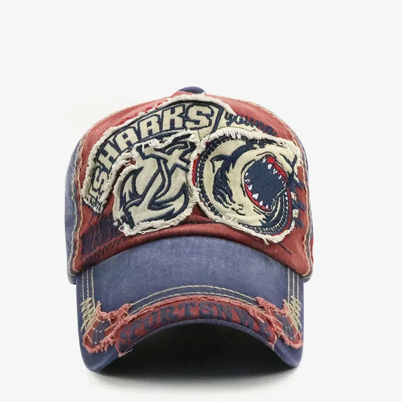Animation Cartoon Shark Baseball Cap Halloween Cosplay Wildness Party Cotton Embroidery Hat Children's Gifts Character Props Hat