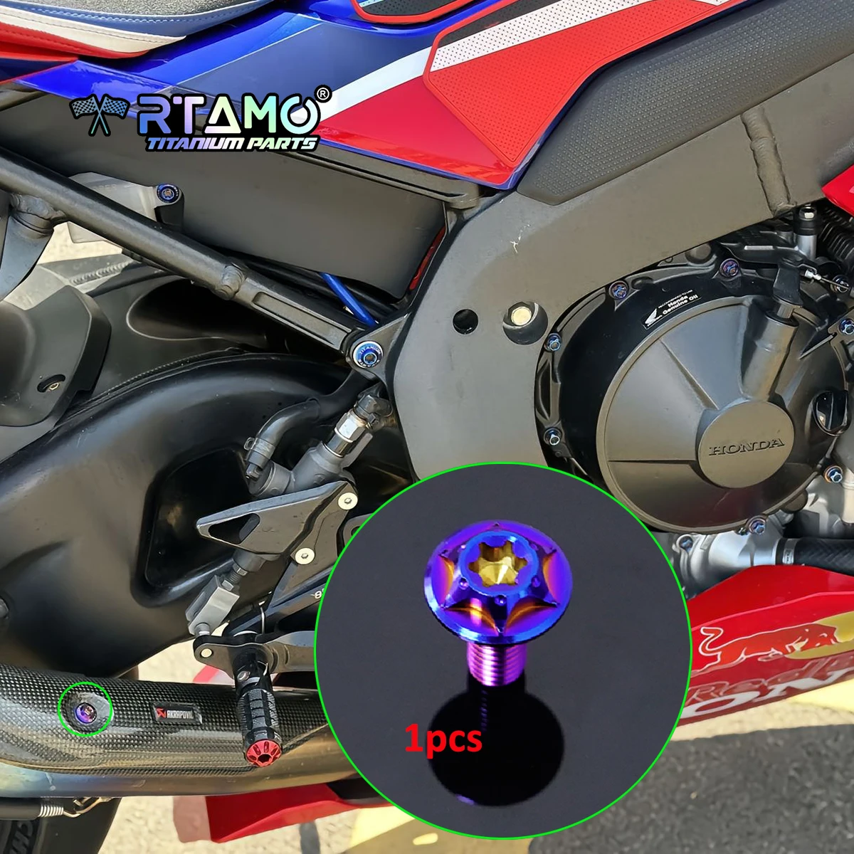 RTAMO Titanium Alloy Bolt Rear Frame Fit for Honda CBR1000RR-R SP2023-2024