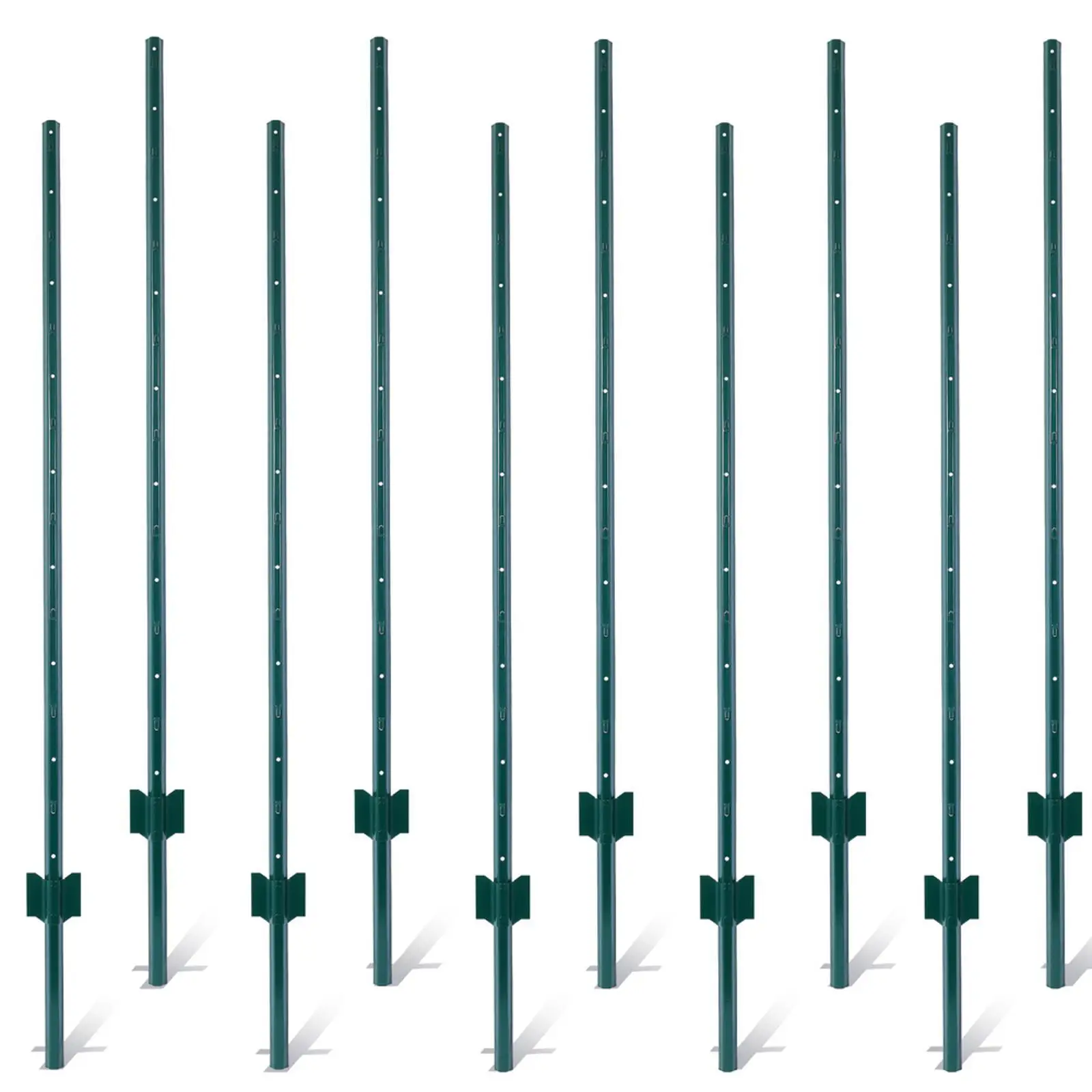 

Fence Posts 5Feet - 10Pack, Heavy Duty Metal Fence Post with U-Channel,