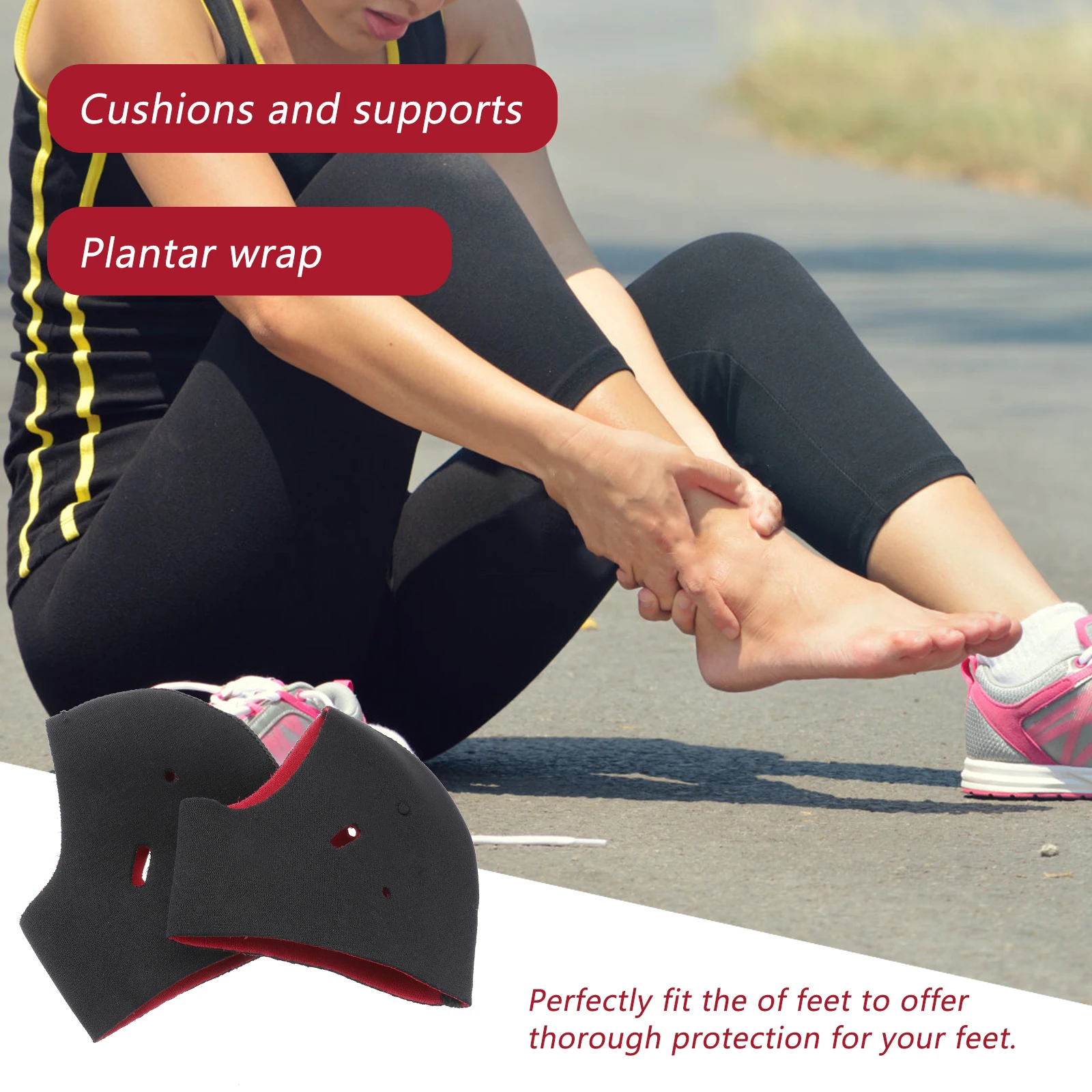 2 قطعة التهاب اللفافة الأخمصية كعب لتخفيف الآلام القدم قوس دعم دعامة الكاحل تنفس قسط المواد نعل داخلي تقويمي
