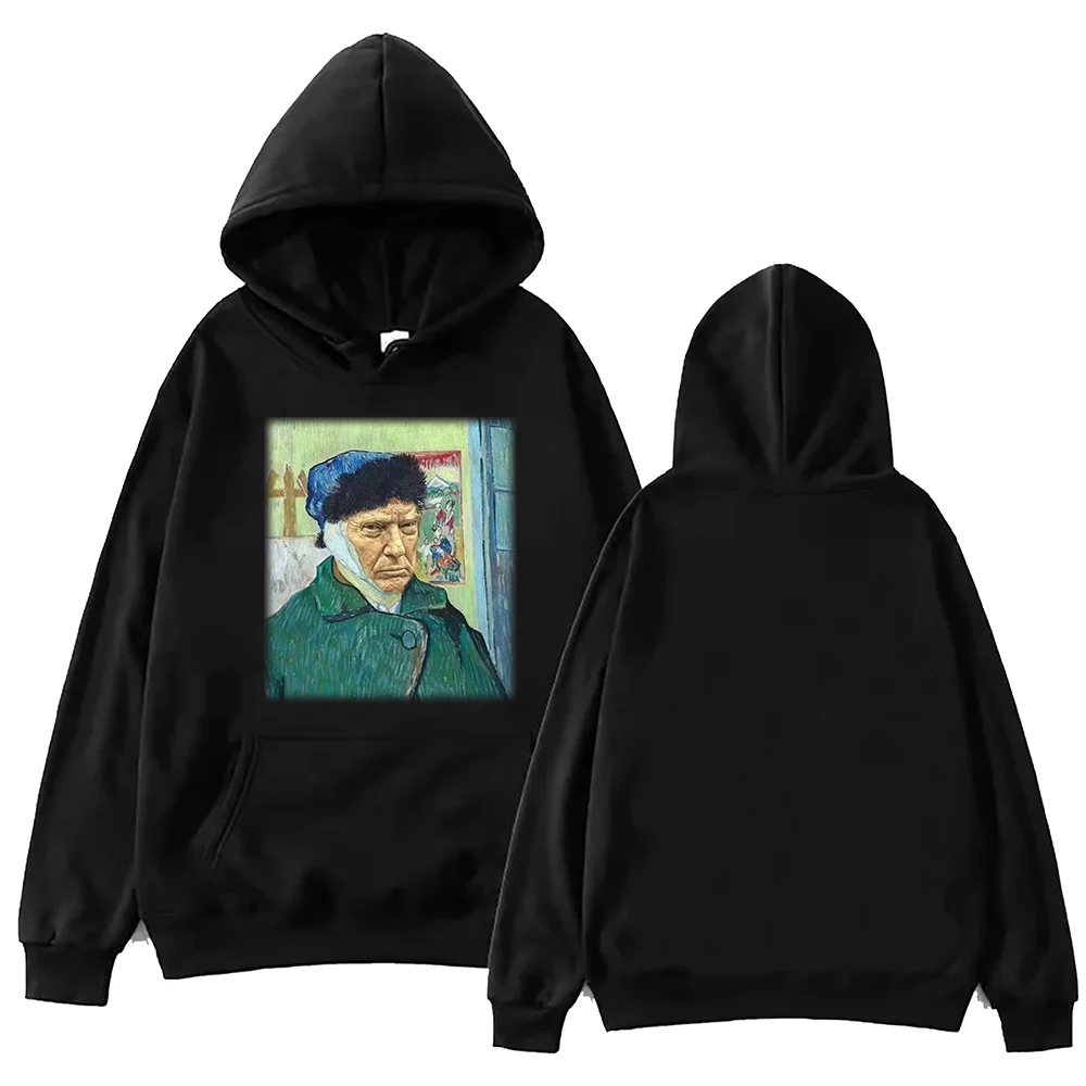 Funny Trump's self portrait Cover Van Gogh Hoodie Harajuku Pullover Tops Sweatshirt Fans Gift