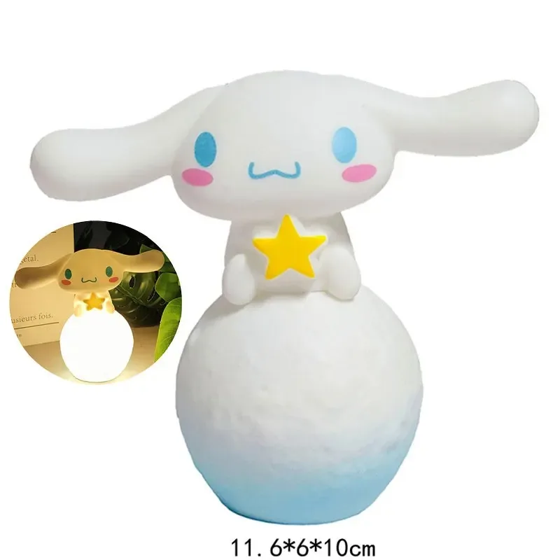 Małe figurki nocnego światła Kuromi Cinnamoroll melodia świecąca zabawka lampka nocna Anime Kawaii słodkie prezenty