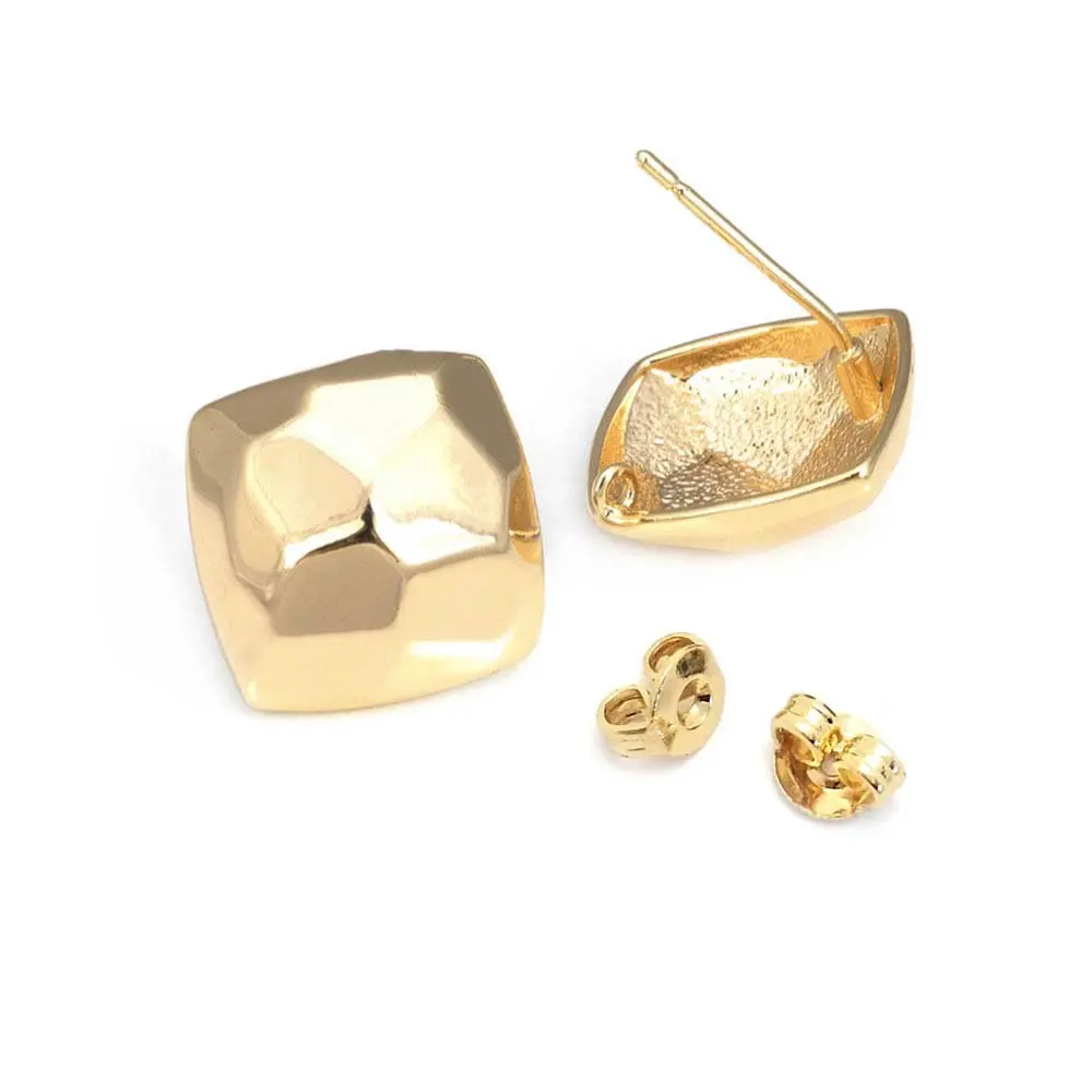 18K Gold Color Brass Square Stud Earrings Pins Earrings Women\'s Earrings High Quality Diy Accessories Rosediy official-website