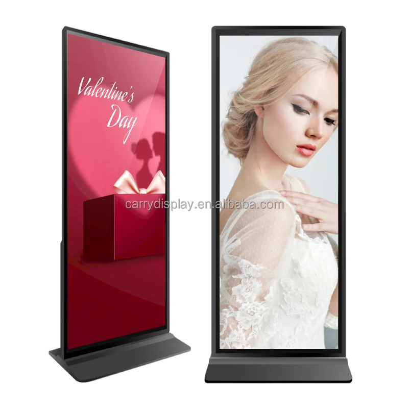 70/75/86 Inch 4K Big Full Screen Android Video Display LCD Ultra Thin Portable Digital Signage Totem Touch Kiosk - view 2