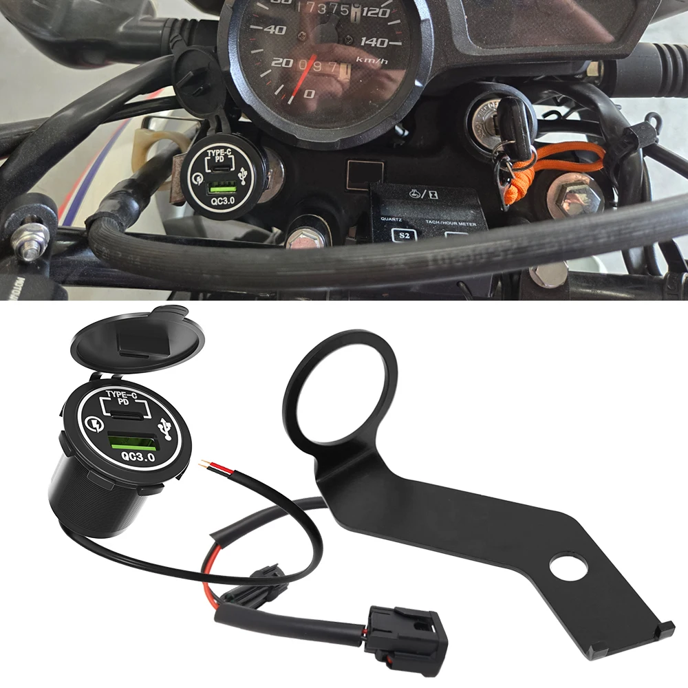 

Fast Charger PD TYPE-C USB Port Kit w/Connector Fits Honda XR150L