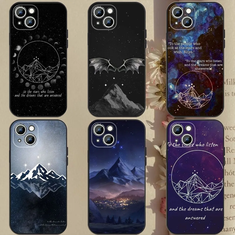 A C-Court of Mist-and Fury  Phone Case For Apple iPhone 15,14,13,12,11,XS,XR,X,8,7,Pro,Max,Plus,mini Silicone Black Cover