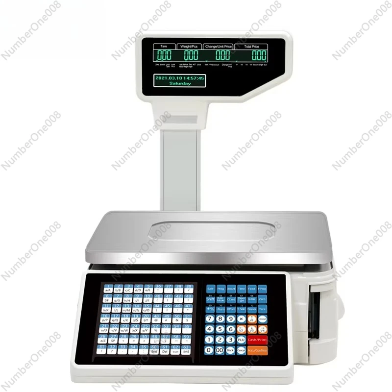 NVK TMA Barcode Label Printing Scale Digital Weighing Cash Register Scale 30kg Supermarket Price Computing Scale