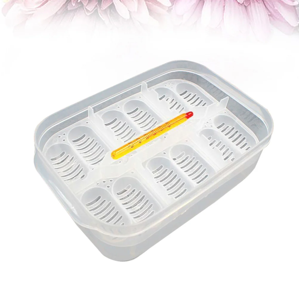 

1Pcs Reusable Plastic Hatching Box for Snake Lizard Egg Breeding Isolation Case with Thermometer Breeding Box Incubator