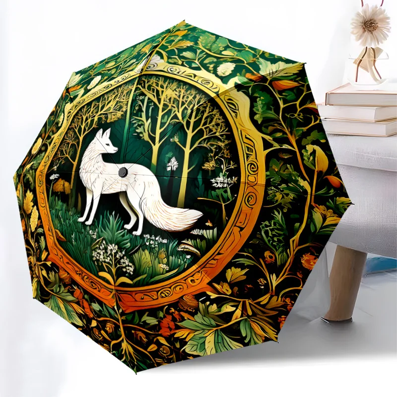 

Складной зонт с животными, модный дизайн с автоматическим открытием, 8, железные ребрышки, пластиковая ручка, складной солнцезащитный козырек, идеальные праздничные подарки