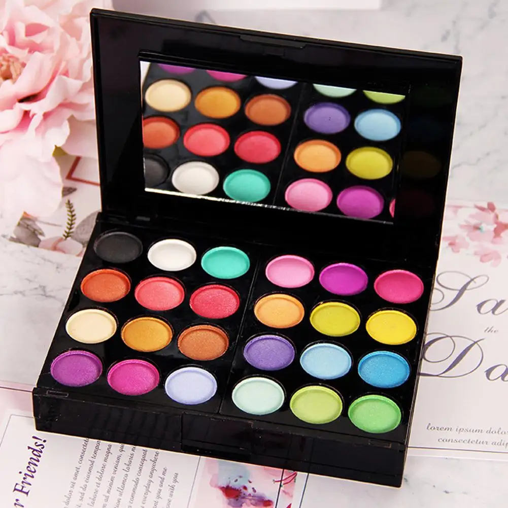 Paleta da sombra com três camadas, livro da composição, brilho, cosmético lustroso, duradouro, fino, cores matte, X8d6, 24 cores