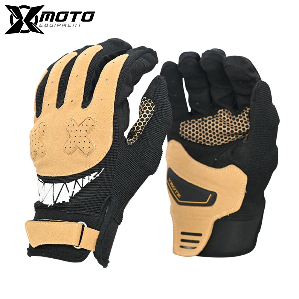 

Colour-coordinated Riding Motorbike Gloves In Macaroons Breathable Gloves New Outdoor Motorcycle Women Riding Gloves