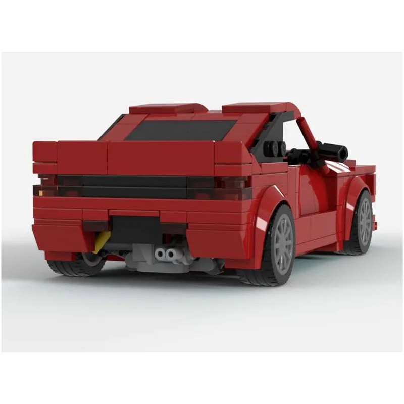MOC-139262 vermelho novo pequeno carro esportivo de corrida bloco de construção modelo 388 peças moc criativo crianças aniversário bloco de construção brinquedo