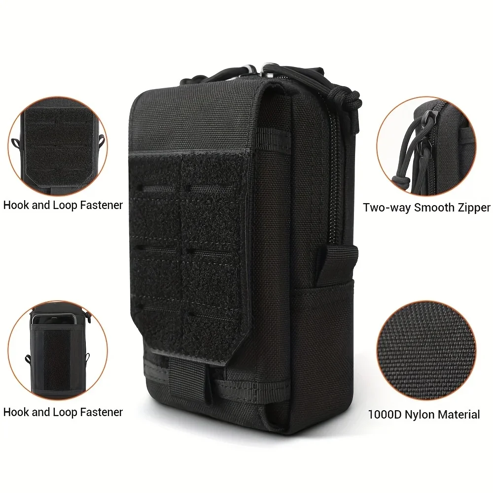 Cheap Black Tactical Molle Pouch Waist Bag Outdoor Men EDC Tool Bag Utility Gadget Organizer Vest Pack Purse Mobile Phone Case