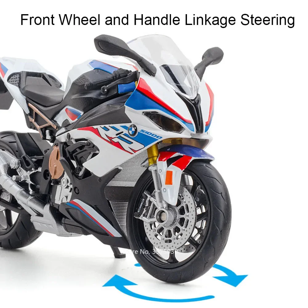 1:12 BMW S1000RR Motorcycle Car Models Toys Rubber Tires Front Wheel Steering Honda CBR1000RR Fire Blade Motorcycles Boys Gifts