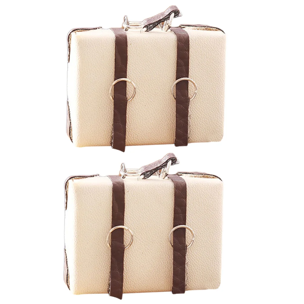 

2 Pcs Dollhouse Miniature Empty Cup Water Model Accessories Decor Suitcase Polyurethane Micro Scene The