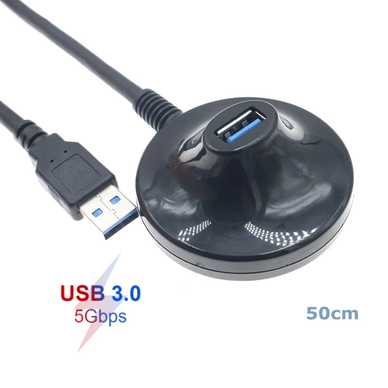 0.8m 5Gbps Desktop USB 3.0 Type A Male to Female Extension Data Charge Cable with Stand Base Shielded