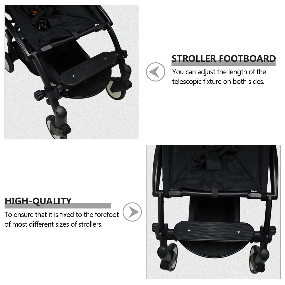 

Adjustable Baby Stroller Footrest Pedal Black Attachment Toddler Pram Feet Support Extension Suitable Different Ages