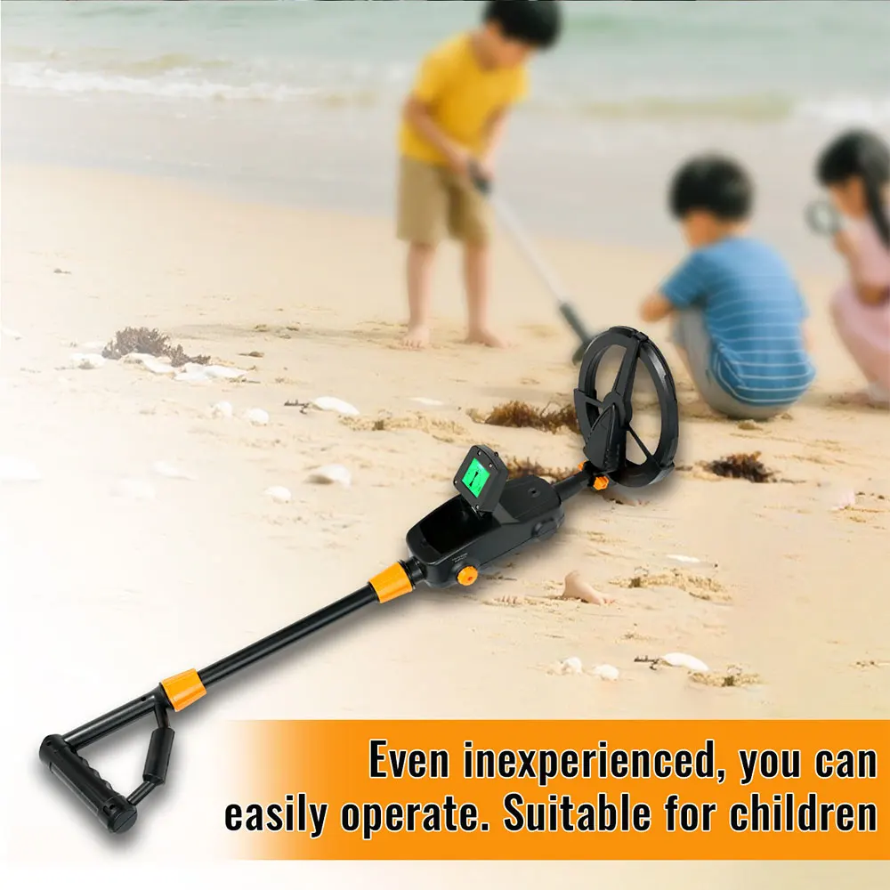 7.4 Inch Waterproof Kid Metal Detectors Gold Detector Lightweight Search Coil (24"-35") Adjustable Metal Detector for Junior