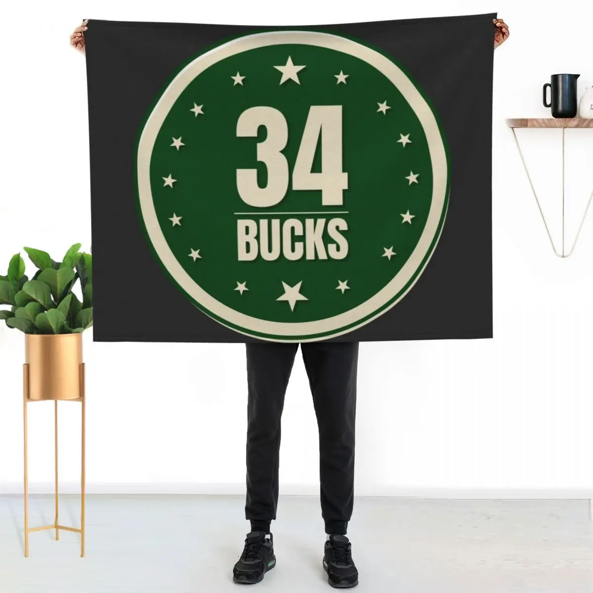 

bucks 34 - bucks fans Jersey Throw Blanket Ultra Soft Flannel Fleece Blanket for All Seasons