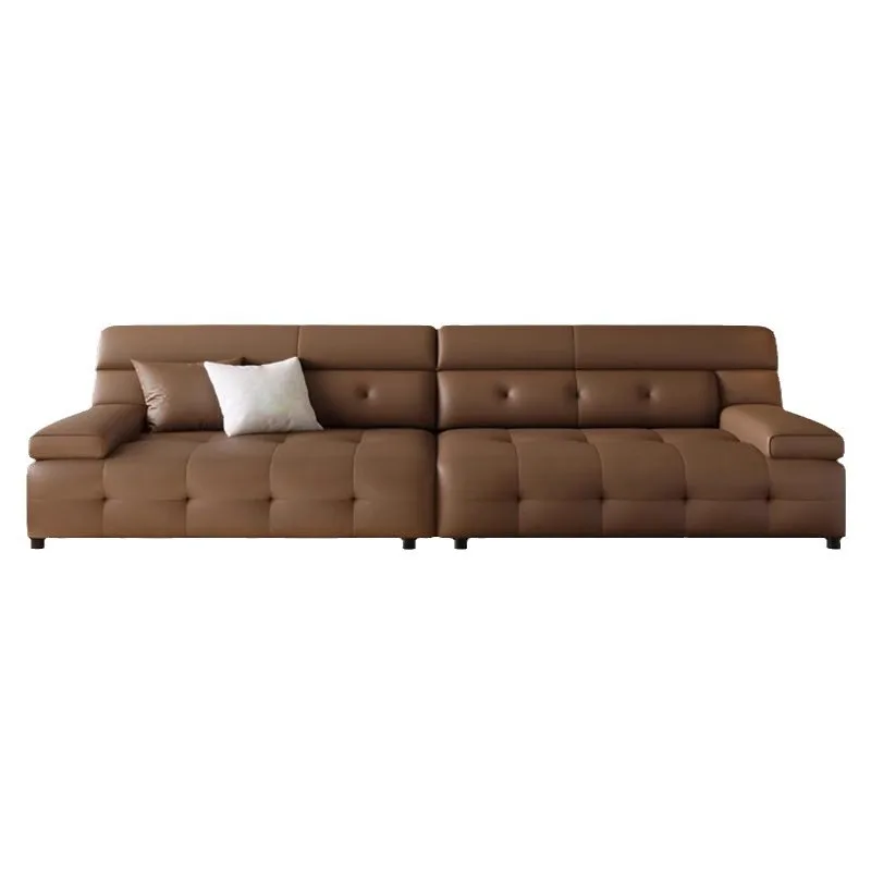 

Italian minimalist leather sofa modern simple living room small apartment Lawrence leather straight sofa